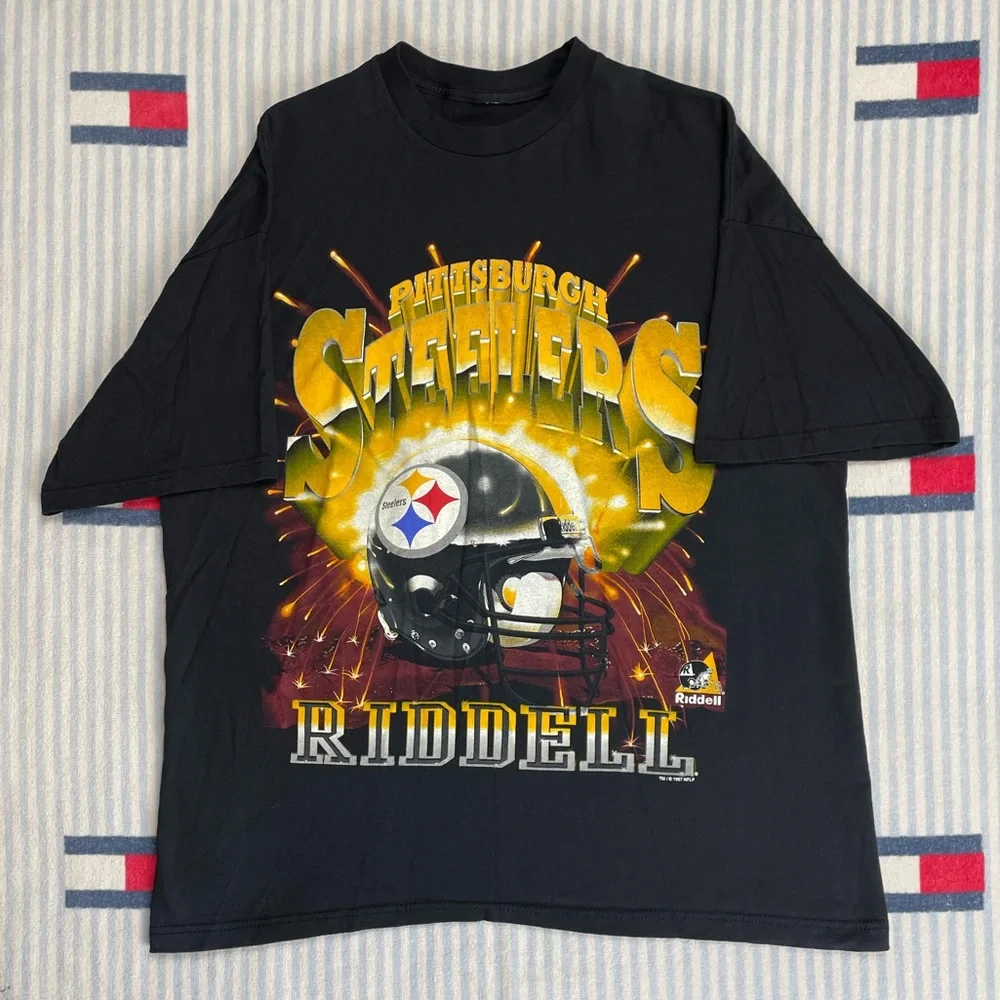 Vintage 1997 Riddell Pittsburgh Steelers NFL football Short sleeve tee shirt - Picture 1 of 12